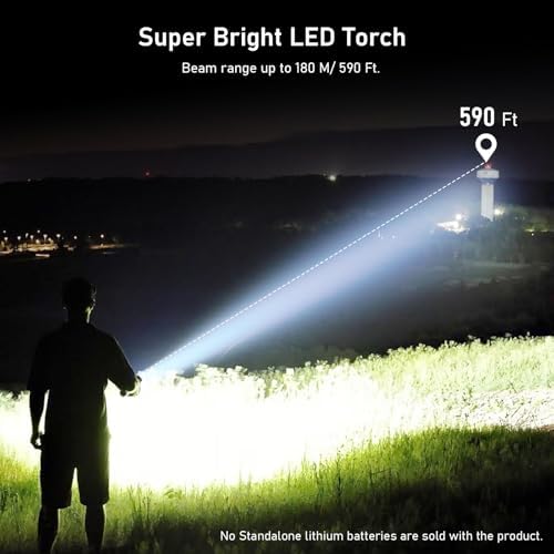 Blukar LED Taschenlampe 2000L – 2 Stück, Aufladbare, Zoombare, IPX6 Wasserdicht für Camping & Notfälle