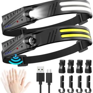 Stirnlampe LED Wiederaufladbar 2000 Lumens – Superhell & Leicht für Camping, Joggen und Wandern