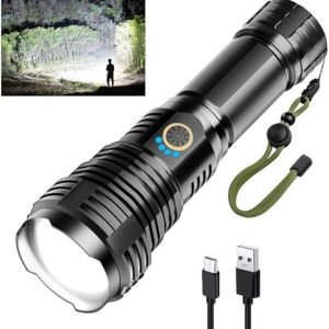 LED Taschenlampe von – 600000 Lumen, extrem hell & wasserdicht IPX7 für Outdoor Abenteuer & Notfälle